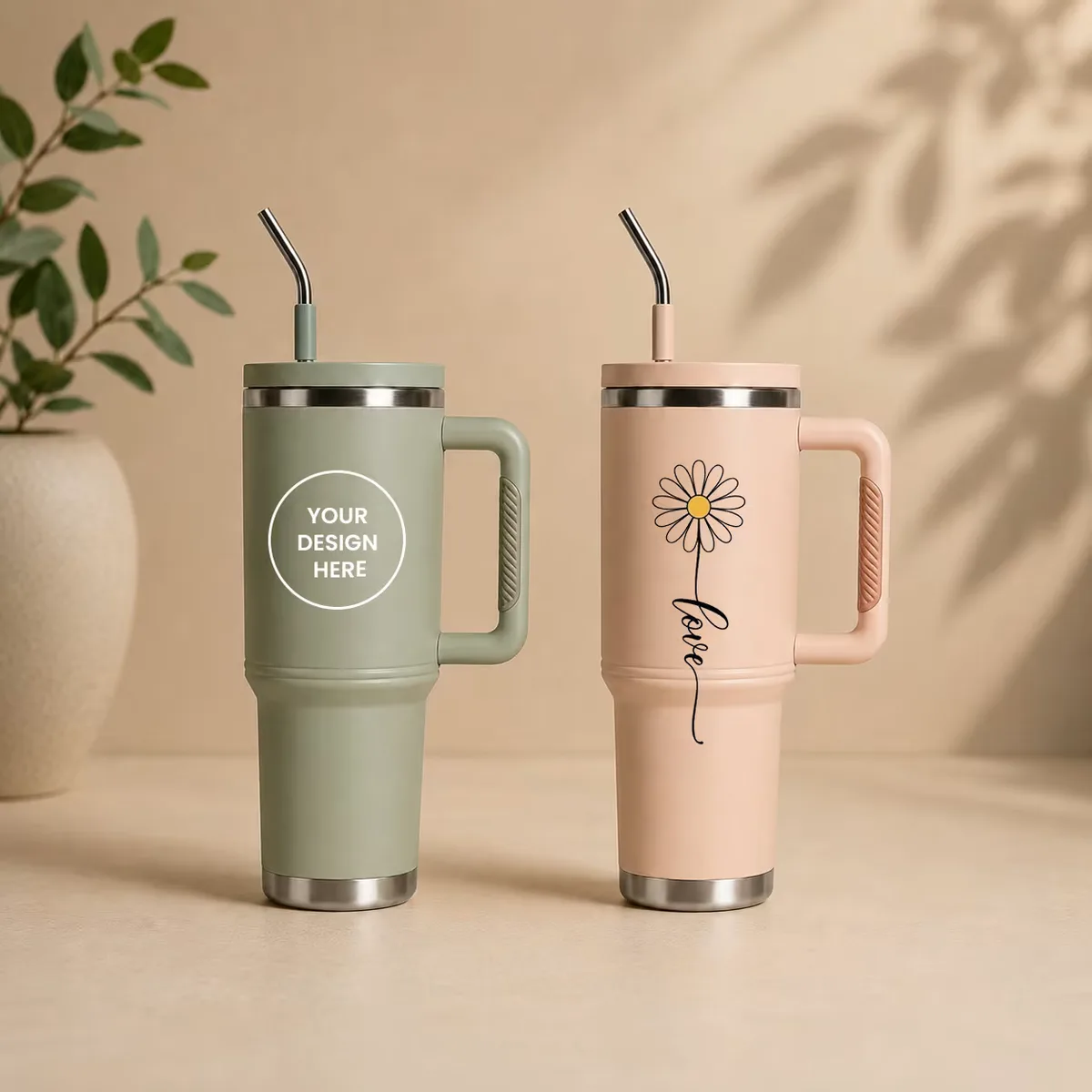 Personalized photo tumbler with custom name printing in India